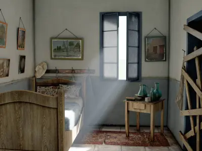 Bedrooms Low-poly 3D model