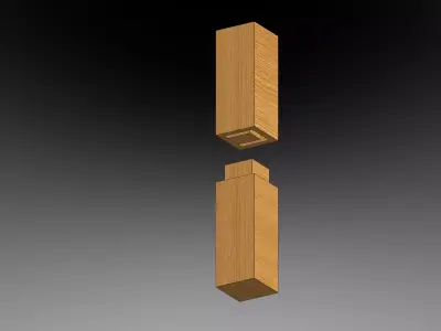 Hako Mechiire - Classical Japanese Wood Joint 3D model Free 3D model