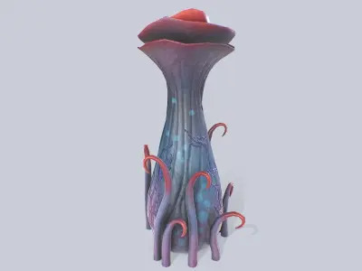 Alien plant Low-poly 3D model