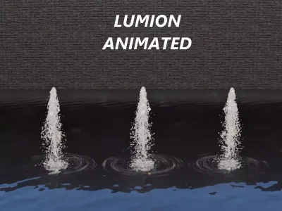 Lumion fountain - animated Low-poly 3D model