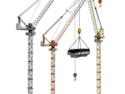 Construction Tower Crane Low-poly Low-poly 3D model