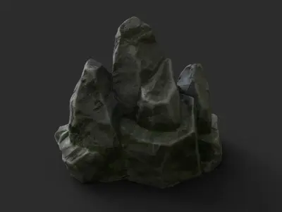 Rock Skull 1002 - Grey Jagged Stone Low-poly 3D model