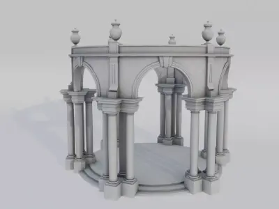 Roman Gazebo A06 Low-poly 3D model
