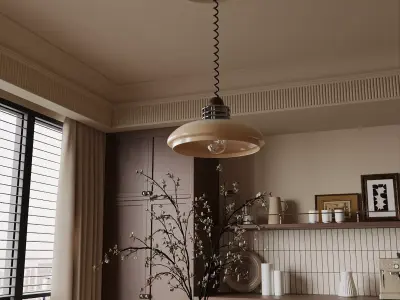 Warm Japandi Dining Room 3D model