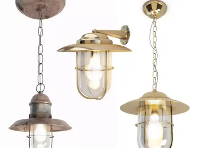 Copper and Bayonne Cage Lamps 3D model