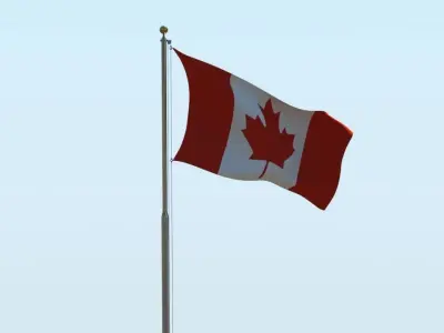 Animated Canada Flag  3D model