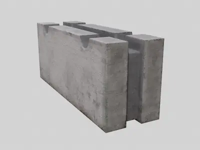 Concrete block 2 Free low-poly 3D model