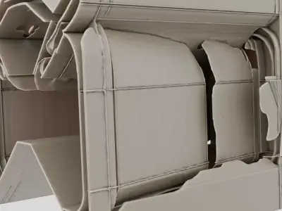 Abandoned Science Facility Hallway Section for 3D print 3D model