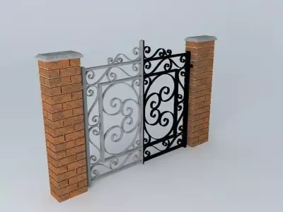 Gates wrought iron gate Free 3D model