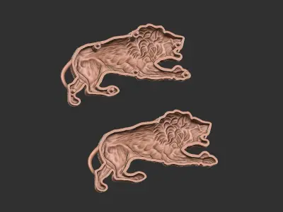 Lion jewelry piece 3D print model