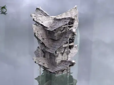 Thatched Pirate Hut 3D model