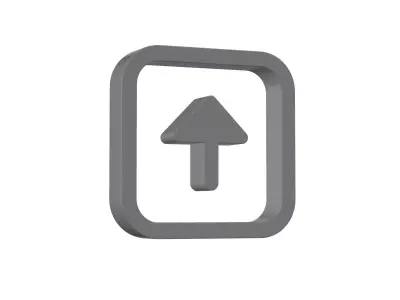 3d arrow alt square up Low-poly 3D model