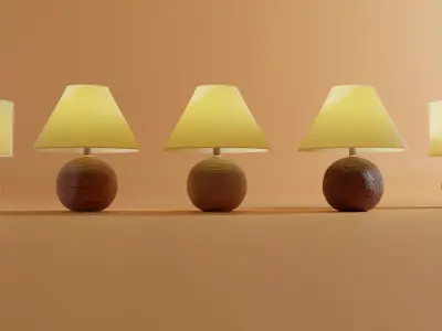 wood table lamp 3D model