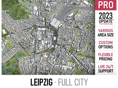 Leipzig Low-poly 3D model