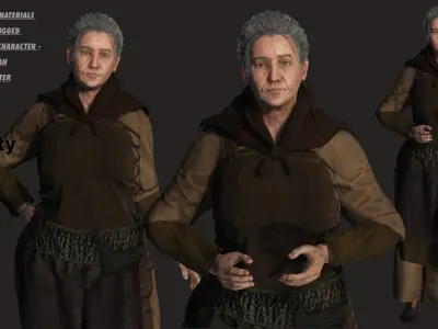 AAA 3D FANTASY MEDIEVAL - OLD WOMAN 01 REALISTIC CHARACTER