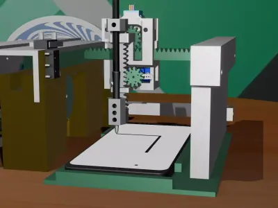 3 Axis Cartesian Robot Drive  3D Printable CNC Plotter 3D print model