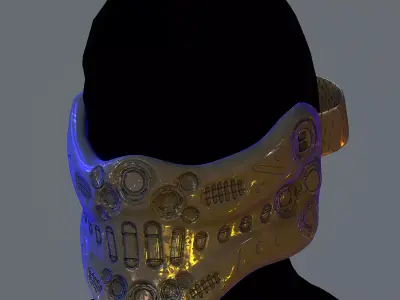 Gas mask helmet scifi Low-poly character art game Low-poly 3D model purchase