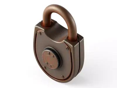 Vintage Rusty Padlock 3D Model Low-poly 3D model