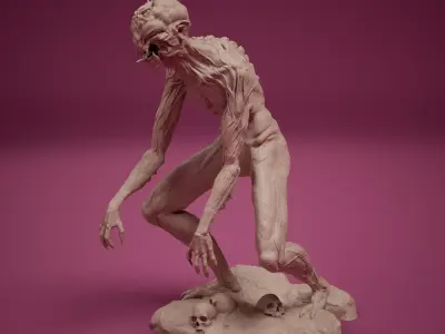 Spawn of the Abyss - The Emaciated Lurker - Creatures STL 3D print model