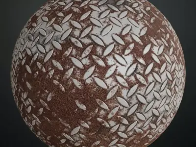 Rusty Metal Tread Plate Industrial PBR Seamless Texture