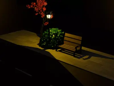 Park Bench 3D model 8