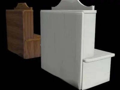 Bookshelf cabinet with two drawers Low-poly 3D model