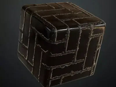 Dark Espresso Woven Leather Petal Pattern PBR Seamless Texture