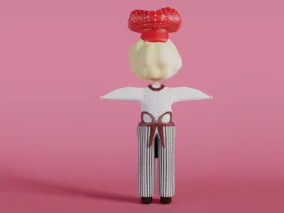 Chief stylized cute male character Low-poly 3D model