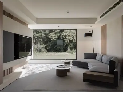 Modern living room dining room 3D model purchase