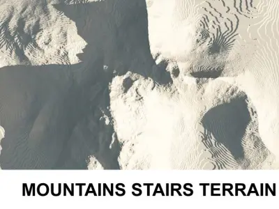 3d Terrain Mountains with stairs 3D model