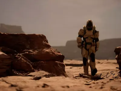 Cinematic Mars Scene animated 3D model