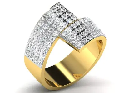 Diamond Ring For Women 3d Print Model 3D print model 25