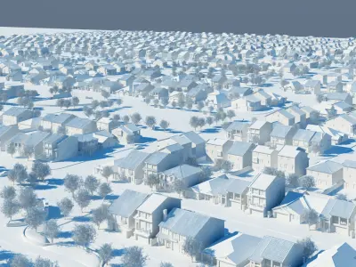 NEIGHBORHOOD 1100 HOUSES 3D model