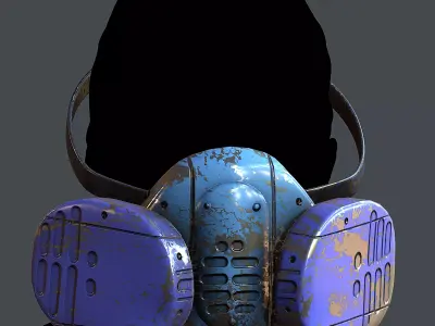 Gas mask helmet 3d model scifi Low-poly  Low-poly 3D model 488