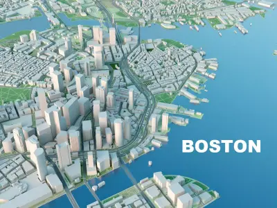 Boston 3D City Map 3D model