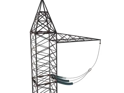 Electricity Pole 5 Low-poly 3D model