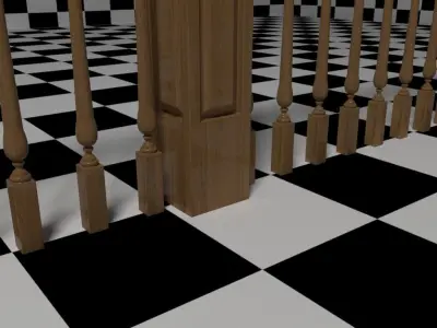 Interior Railing - Style 2 3D model