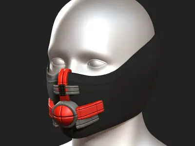 Gas mask respirator scifi futuristic 3d  Low-poly 3D model 13