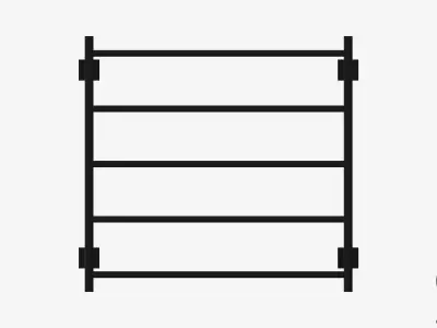 Towel Rail - Ladder - Luxury - Round - 750 - Square Plate Low-poly 3D model