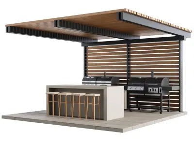 Modern Outdoor Kitchen 27 3D model