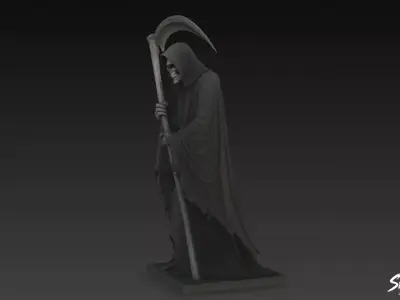 Death Reaper Statue Silent Pose Low-poly 3D model