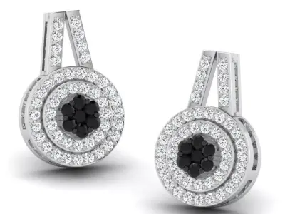 Gold Diamond Women Earring 3D print Model 3D print model 167