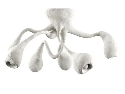 Unique Fertility Form illuminated sculpture Low-poly 3D model