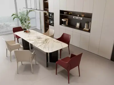 Dining room Dining interior Dining table 39 3D model