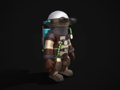 Human Astronaut  Low-poly 3D model