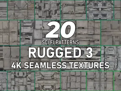 20 Seamless Sci-fi Panels - Rugged 3 Texture