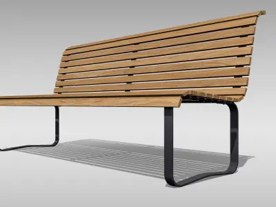 Park Bench 02 Low-poly 3D model
