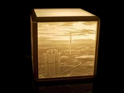 Lithophane lamp with own photo 3D print model