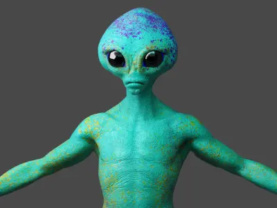 Realistic Alien low-poly Low-poly 3D model