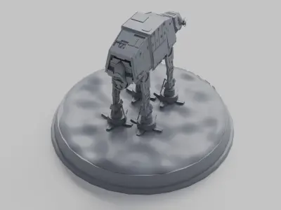 3D Printable AT AT Fighter Star Wars Low-poly 3D model